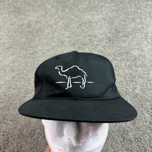 VINTAGE Camel Cigarettes Hat Mens OS Black White Joe Camel Snapback Cap 90s